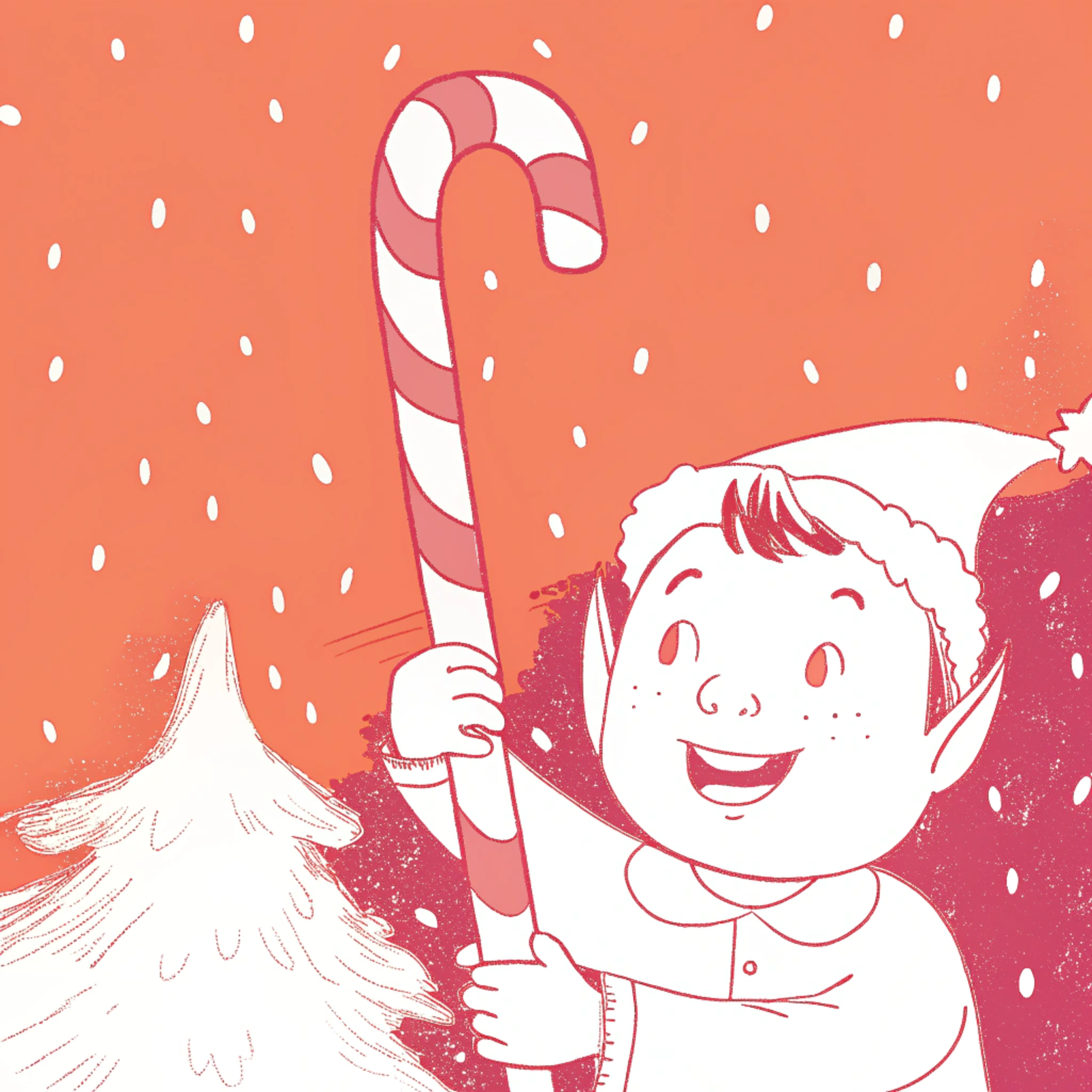 Concept art navideño con ilustración festiva detallada
